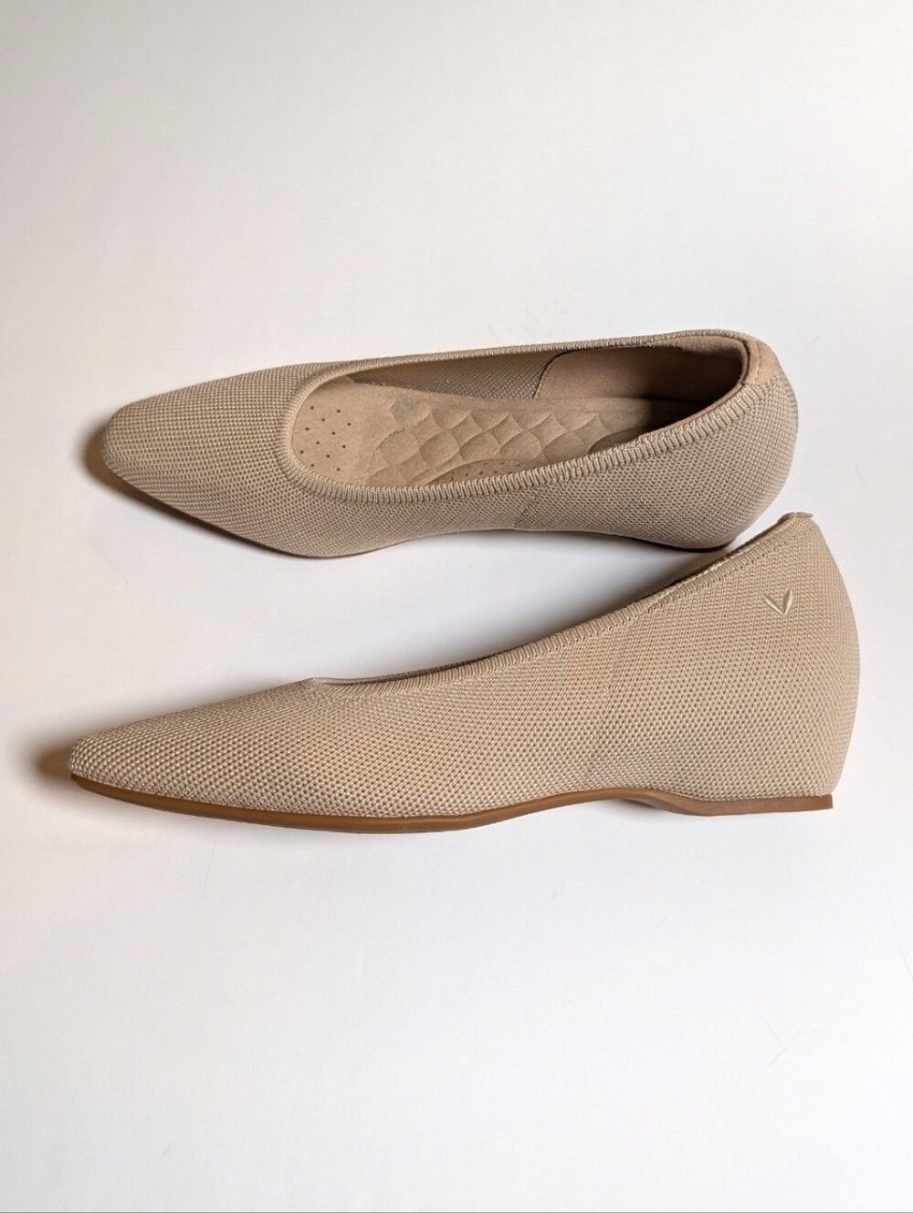 Vivaia Women's Knit Ballet Wedge Flats Pumps in Beige Size 7 - 7.5